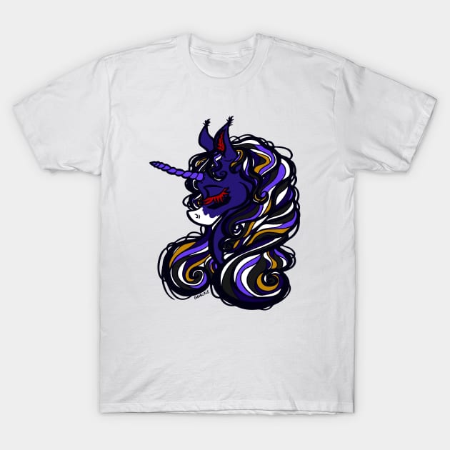 Baltimore Football Unicorn T-Shirt by Jan Grackle